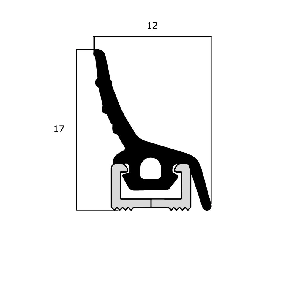Anpressdichtungen - Anpressdichtung für Fenster- und Türrahmen | 17 mm Höhe | Farbe: weiß