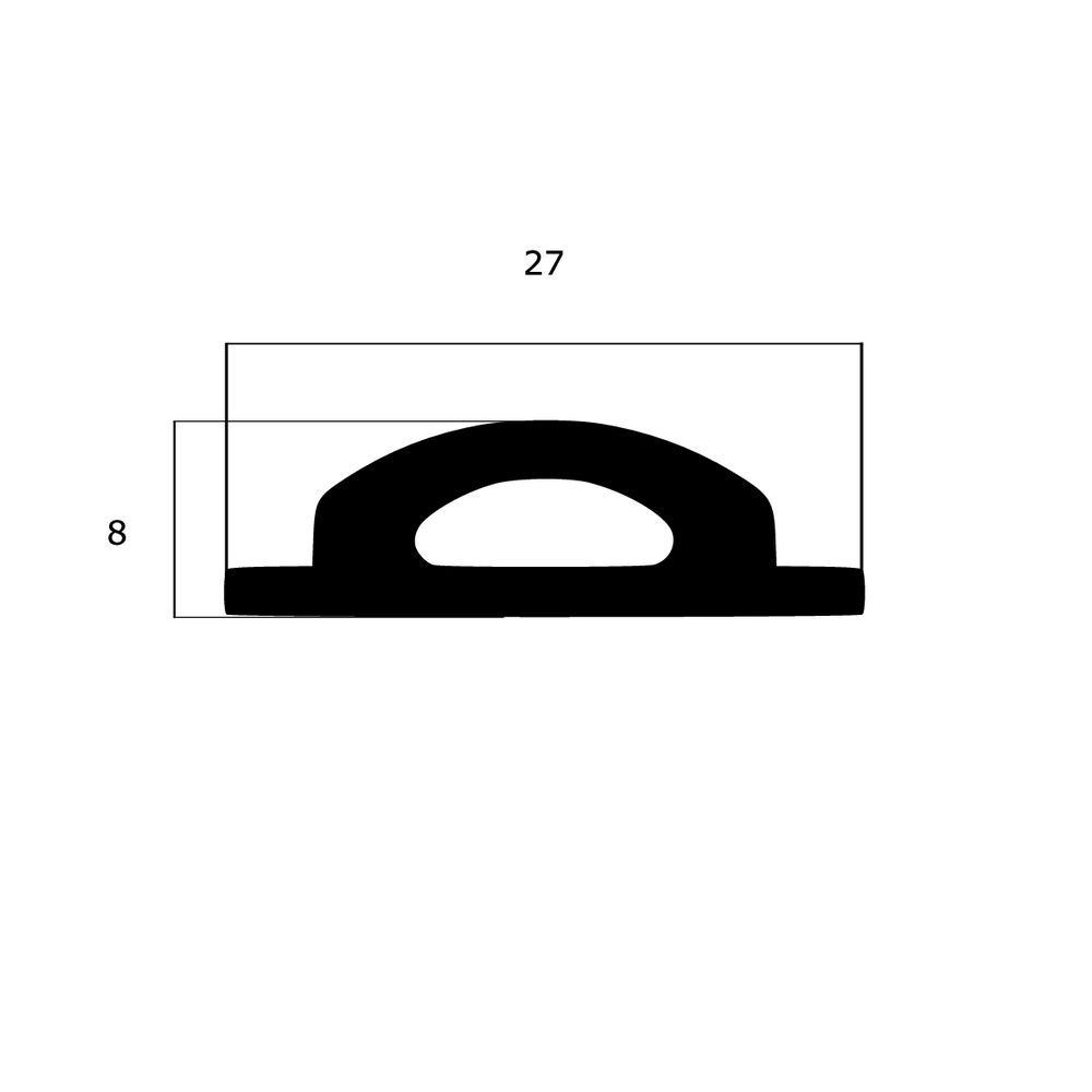 Bodenschwellendichtungen - Bodenschwellendichtung | Breite: 27 mm | Farbe: schwarz