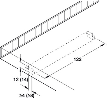 Verbinder & Bodenträger - Tablarträger mit Holzgewinde | Durchmesser: 14,2 mm | Tablardicke: = 22 mm