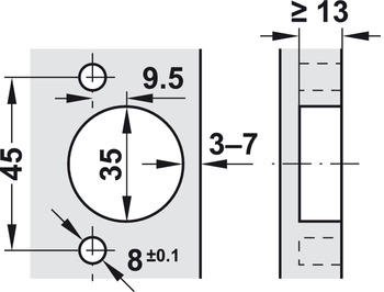 Scharniere - Topfplatte für Clip Top | Modell: 71T3790 | Anschlag: Innenanschlag