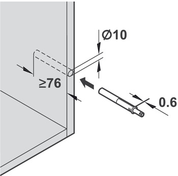 Zubehör Möbeltüren - Blum Druckschnäpper für Öffnungsunterstützung | Tip-On Langversion | Farbe: terraschwarz
