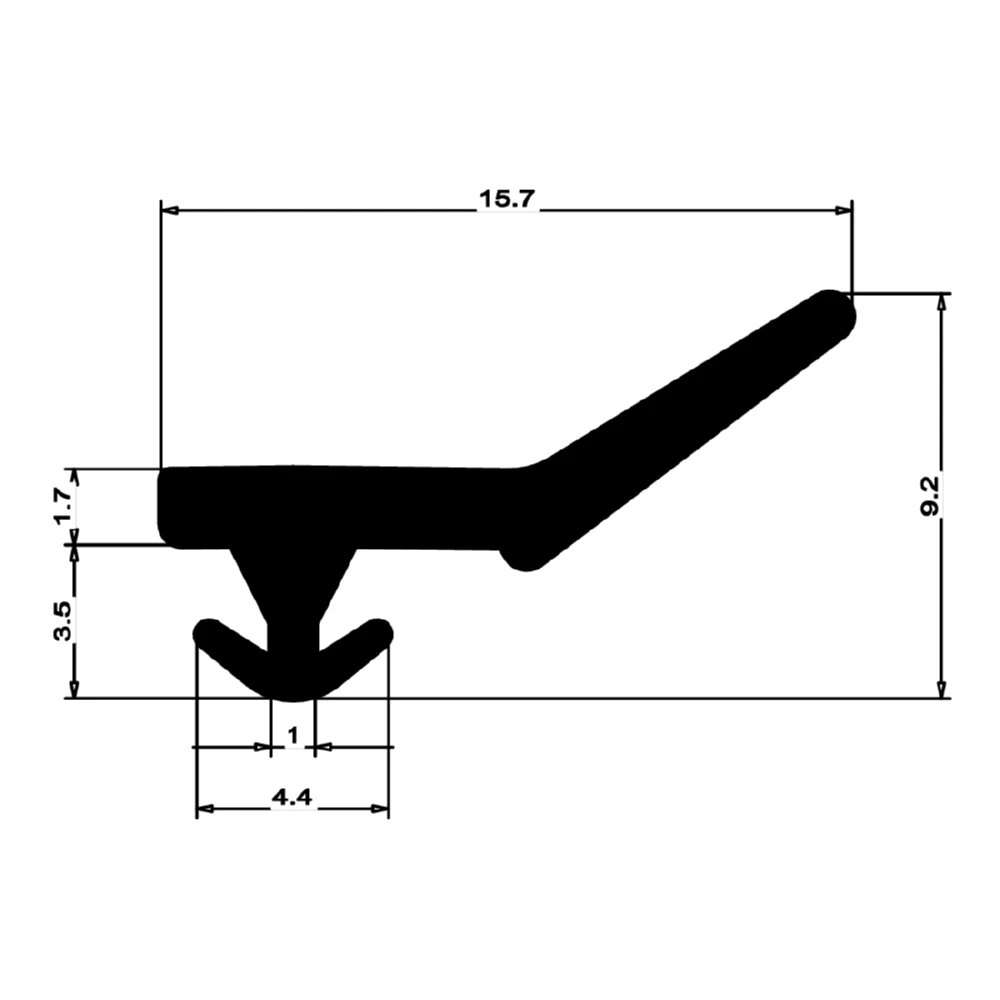 Anschlagdichtung für Fenstern mit seitlichem Anschlag | 10 mm Breite | Farbe: schwarz