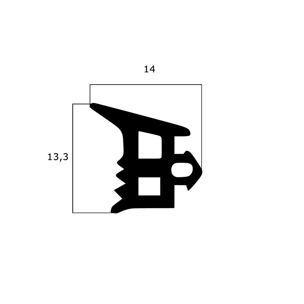 Verglasungsdichtungen - Verglasungsdichtung für Hueck 907677 | 14 mm Breite | Farbe: schwarz
