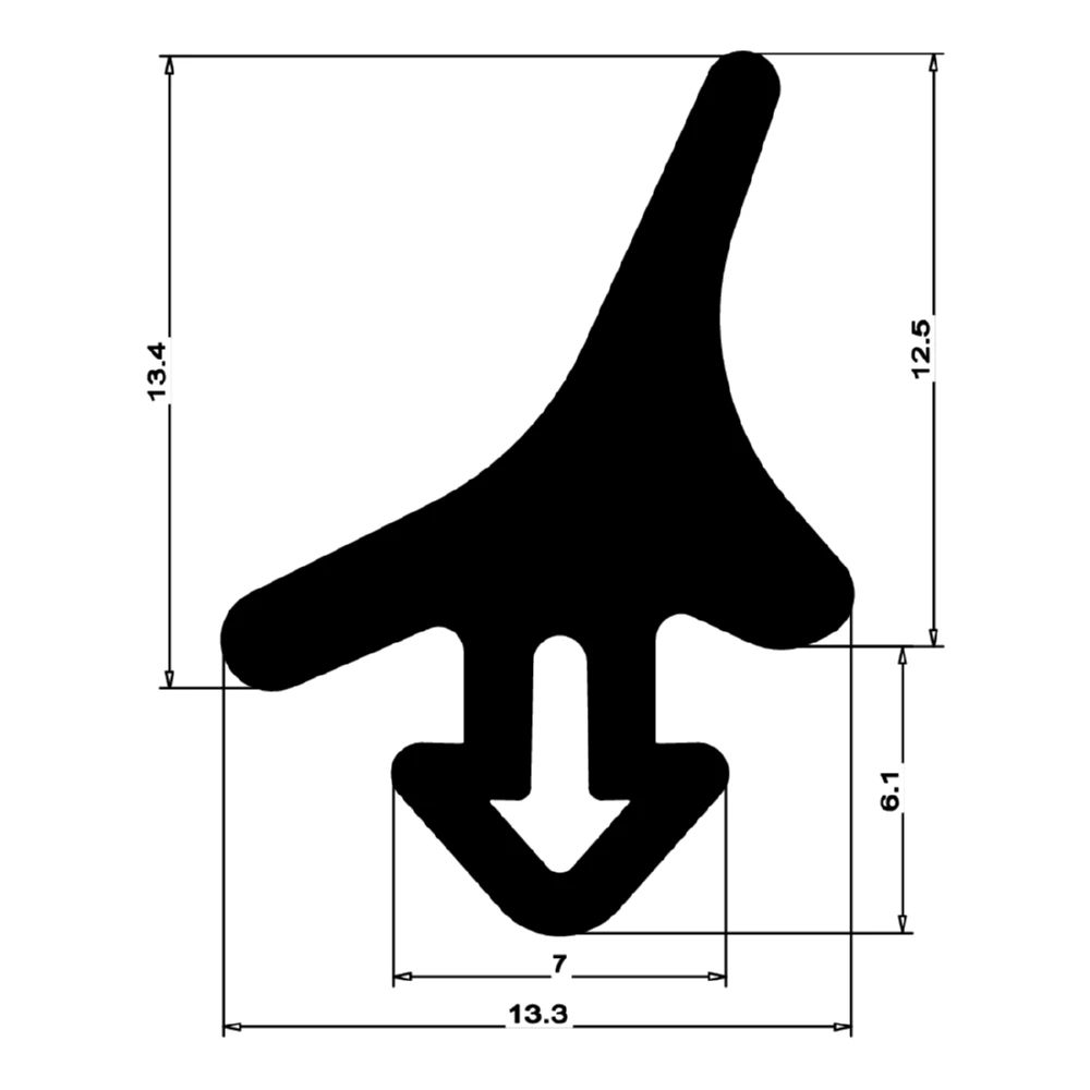 Mitteldichtung für Kunststofffenster | Höhe: 18,6 mm | Farbe: schwarz