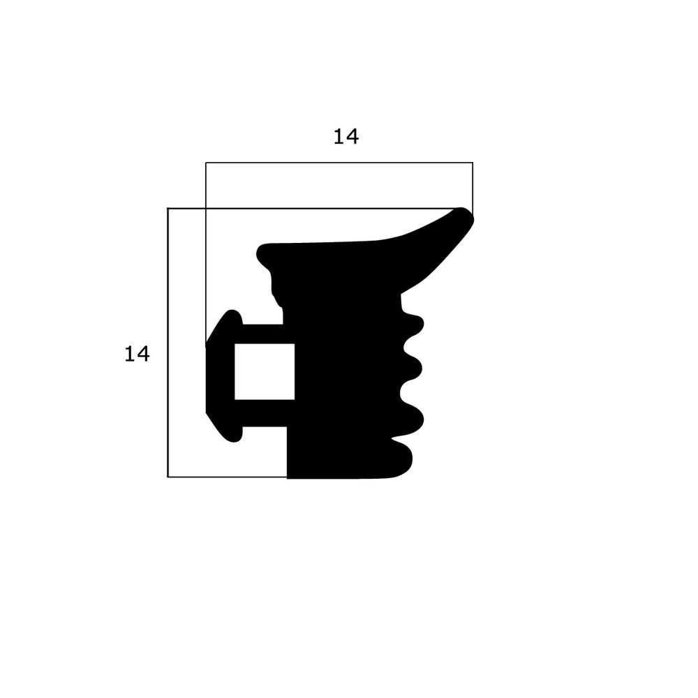 Verglasungsdichtungen - Verglasungsdichtung für Schüco Fenster | 14 mm Breite | Farbe: schwarz