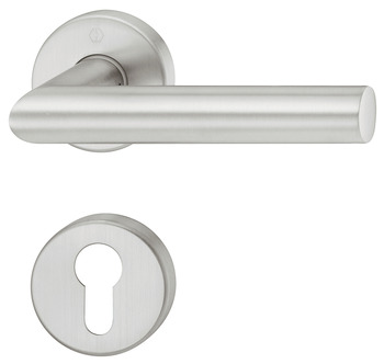 Türdrücker - Türdrücker-Garnitur mit Profilzylinder | Hoppe Amsterdam E1400Z/42KV/42KVS | Farbe: silber