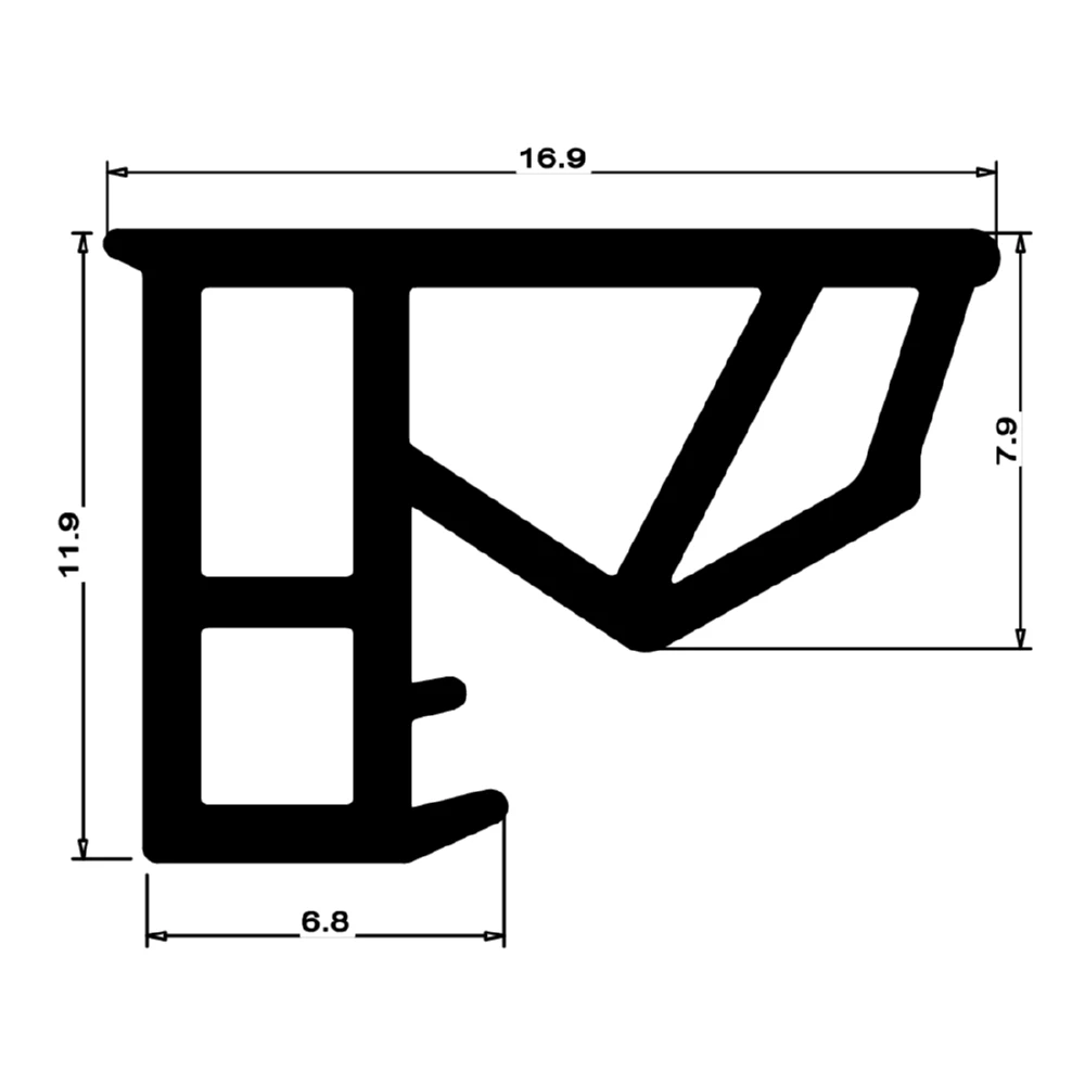 Stahlzargendichtung für Stahlzargen | 13 mm Breite | Farbe: grau