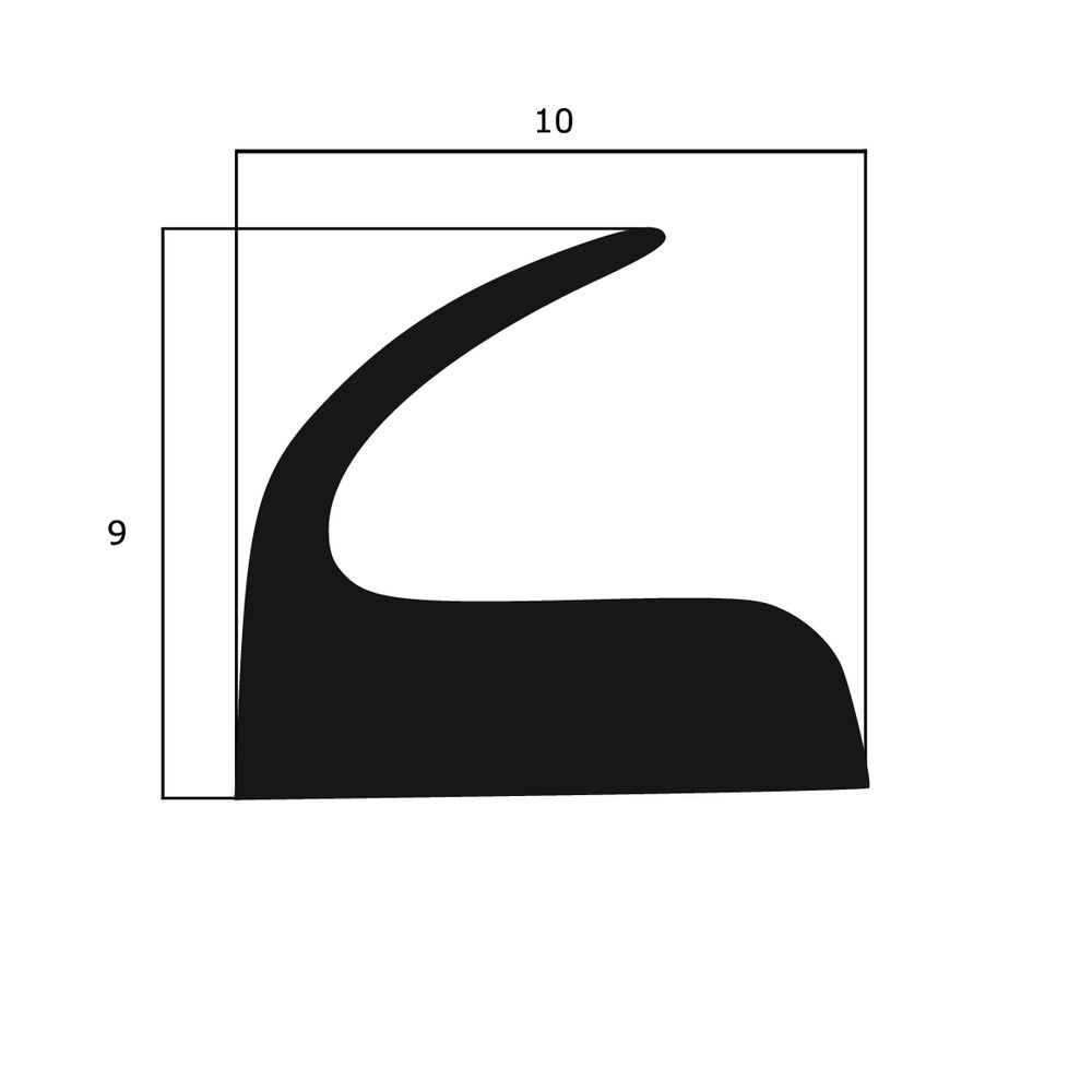 Lippendichtungen - Anschlagdichtung mit Lippe und glattem Fuß | 9 mm Höhe | Farbe: weiß 