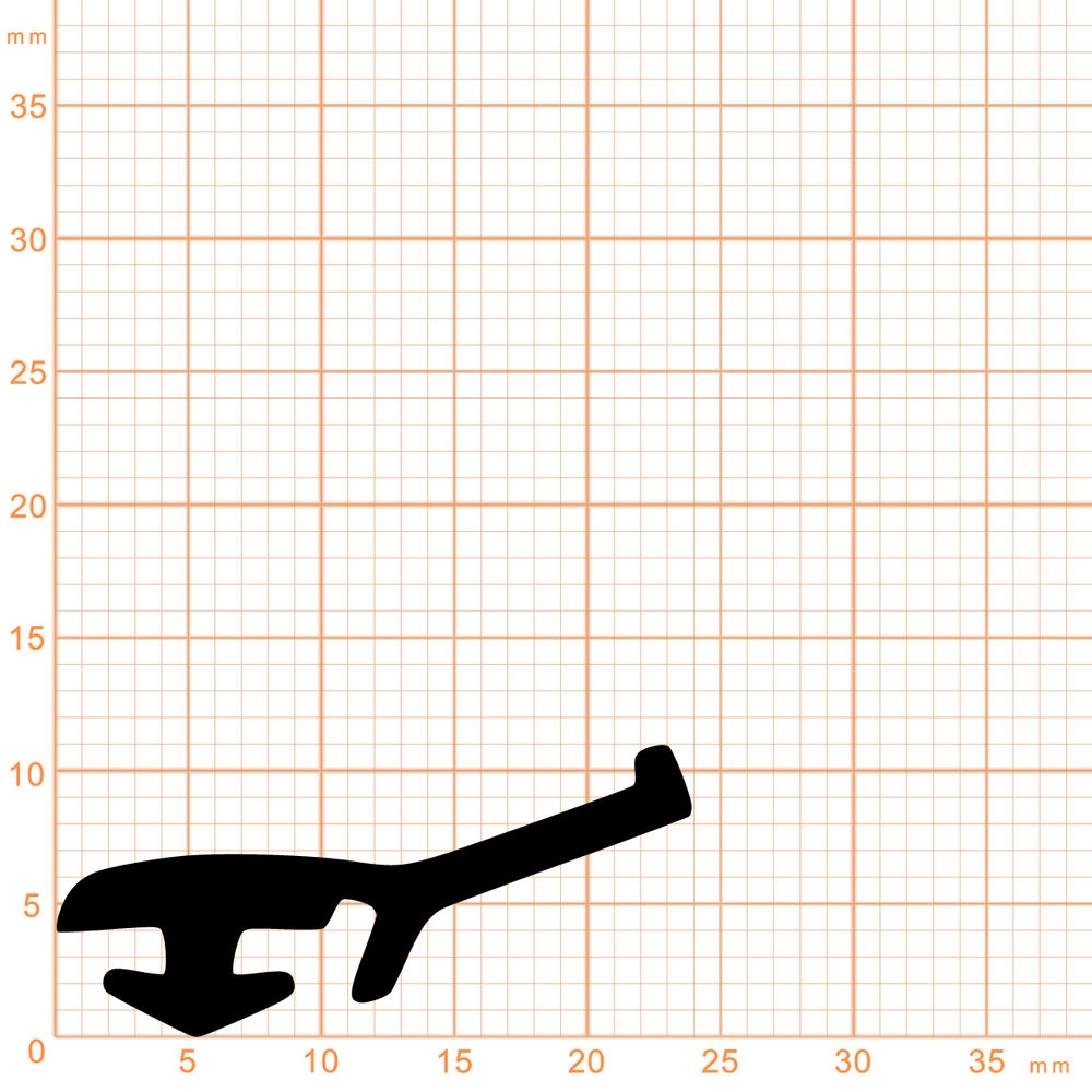 Türrahmen Dichtung - Anschlagdichtung für seitlichen Anschlag | 11 mm Höhe | Farbe: schwarz 