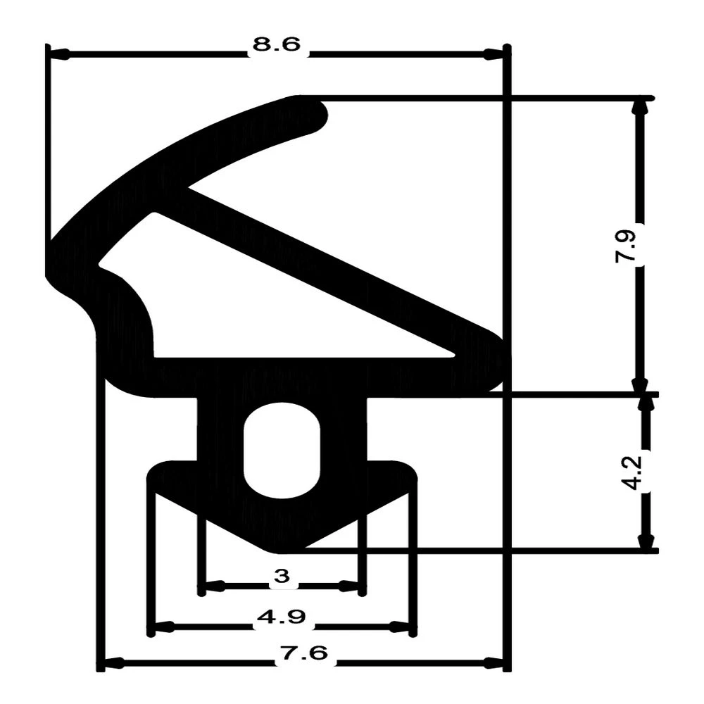 Anschlagdichtung mit Schlauch für VEKA und Schüco Fenster | 11 mm Höhe | Farbe: schwarz