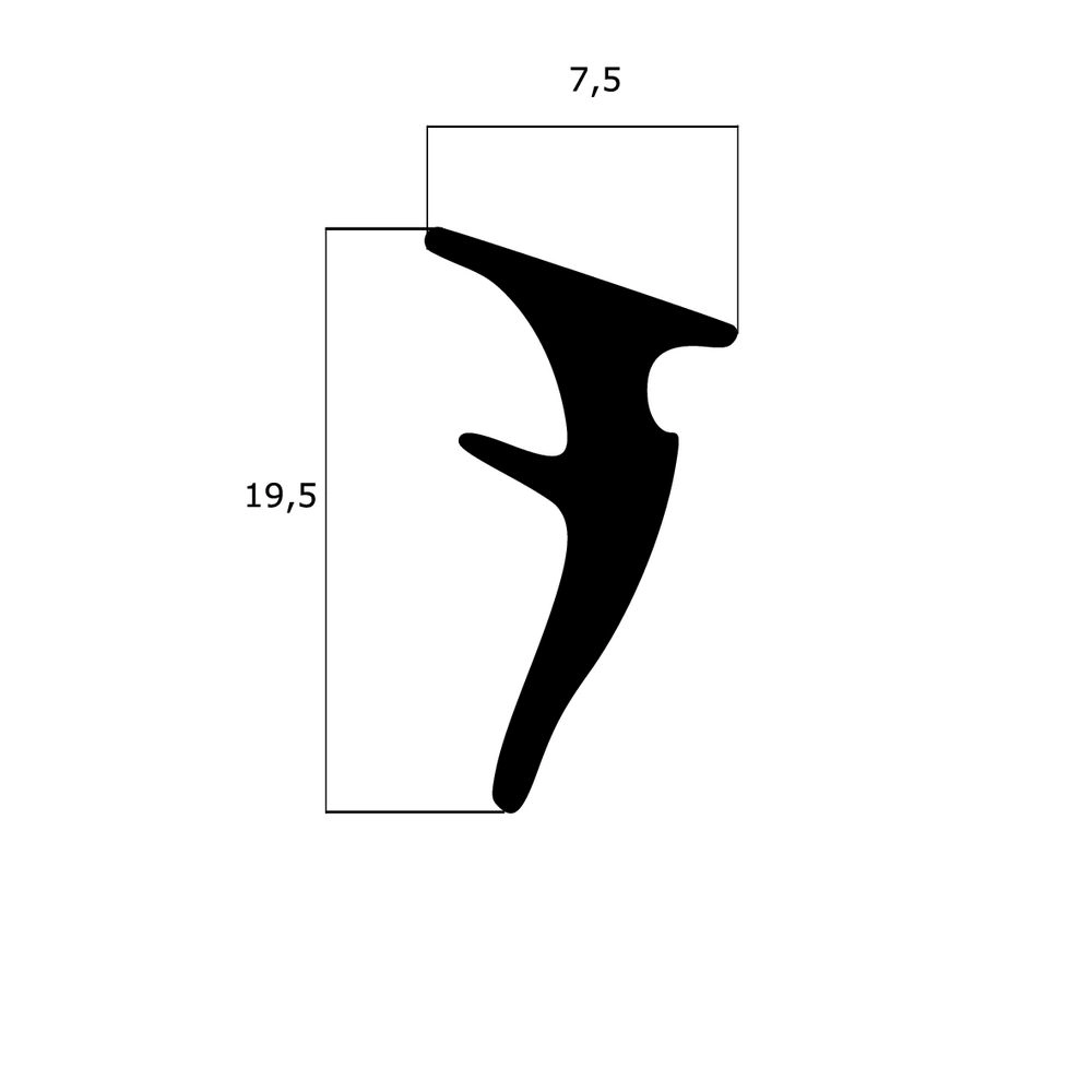 Verglasungsdichtungen - Verglasungsdichtung für Fenster | 7,5 mm Breite | Farbe: schwarz