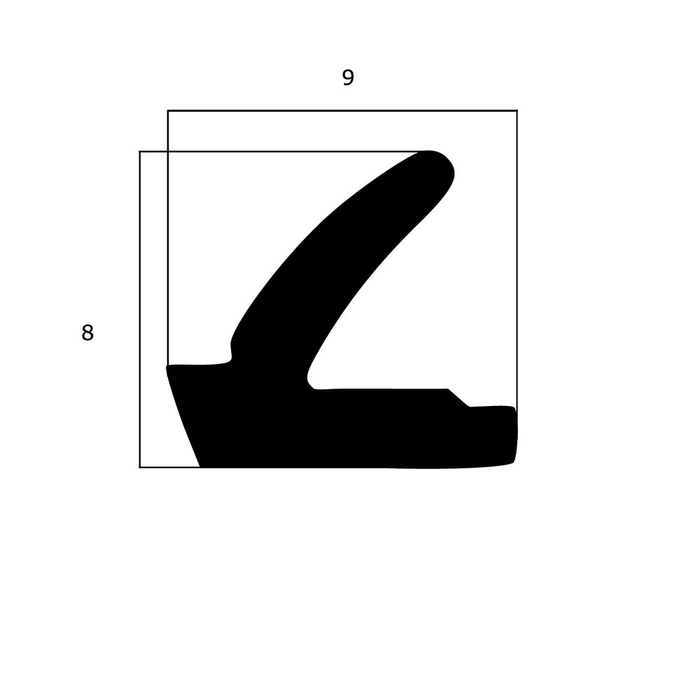 Lippendichtungen - Anschlagdichtung mit Lippe und glattem Fuß | 8 mm Höhe | Farbe: schwarz 