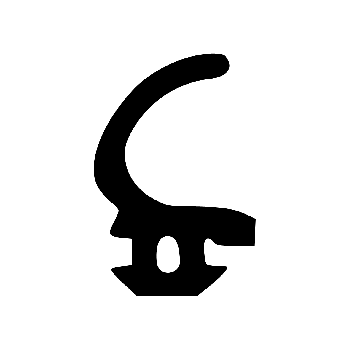 Lippendichtungen - Anschlagdichtung mit Lippe und profiliertem Fuß | 12 mm Höhe | Farbe: schwarz