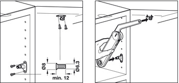 Beschläge - Hochklappbeschlag von Häfele | Modell: Maxi Komplett-Set - A | Farbe: schwarz