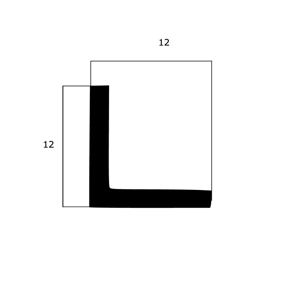 Kantenschutz - Winkelprofil für Kanten | Schenkelmaß: 12 x 12 mm  | Farbe: schwarz