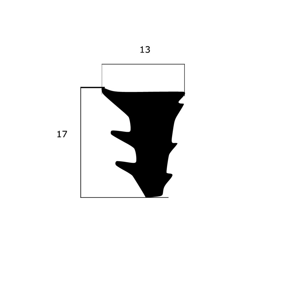 Verglasungsdichtungen - Verglasungsdichtung für Fenster | 17 mm Höhe | Farbe: schwarz