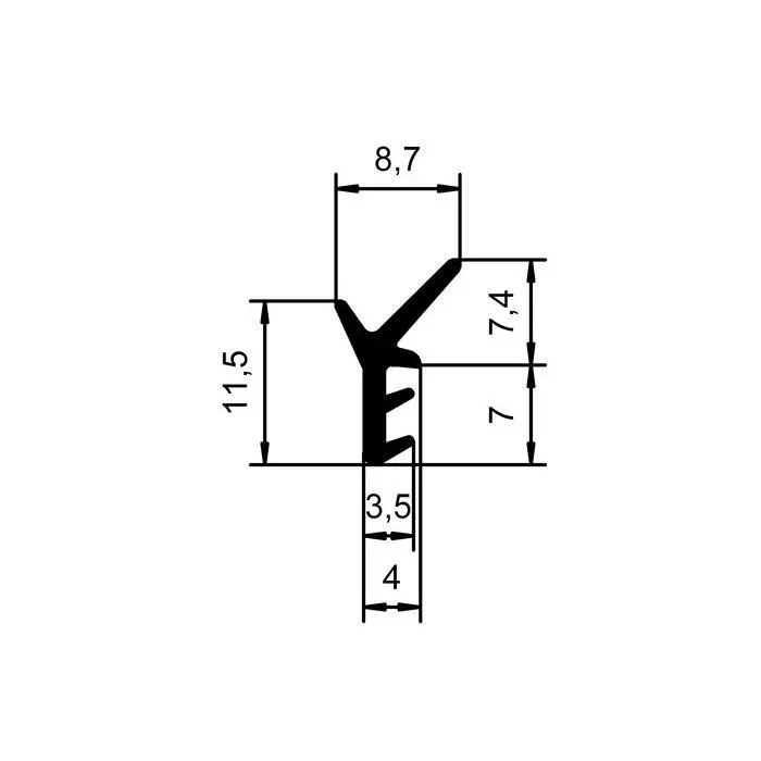 Hebeschiebetürdichtung | Höhe: 11,5 mm | Farbe: weiß