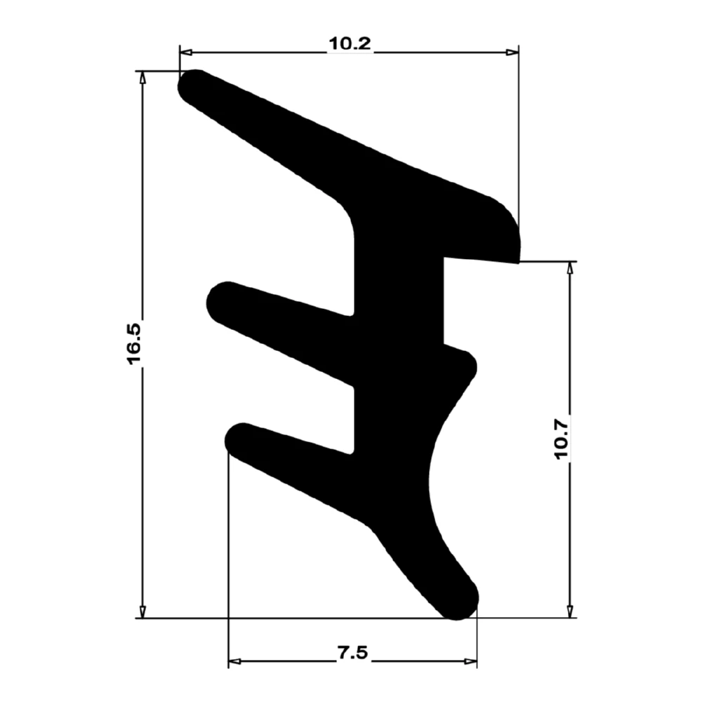 Verglasungsdichtung für Fenster | 14 mm Breite | Farbe: schwarz