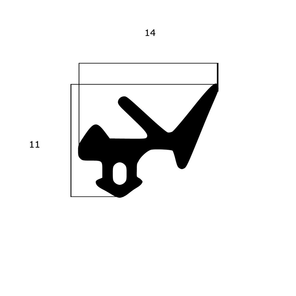 Verglasungsdichtungen - Verglasungsdichtung für Fenster | 11 mm Breite | Farbe: schwarz
