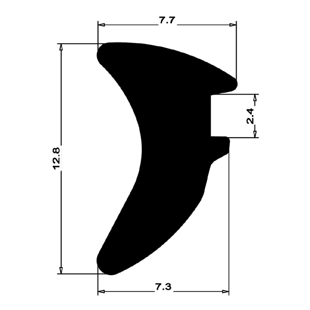 Verglasungsdichtung für Fenster | 7 mm Breite | Farbe: grau
