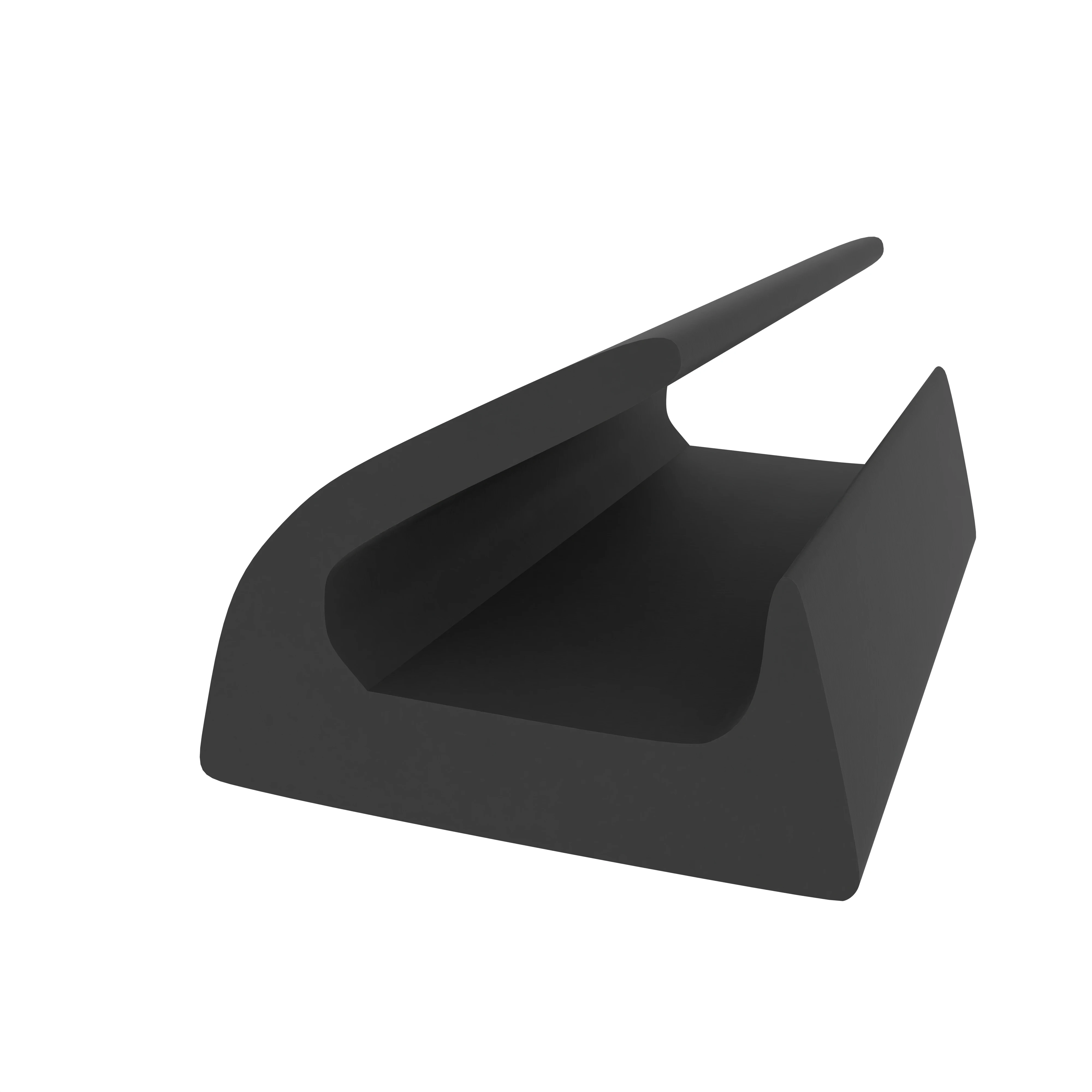 Lippendichtungen - Anschlagdichtung mit Lippe und glattem Fuß | 7,5 mm Höhe | Farbe: schwarz 