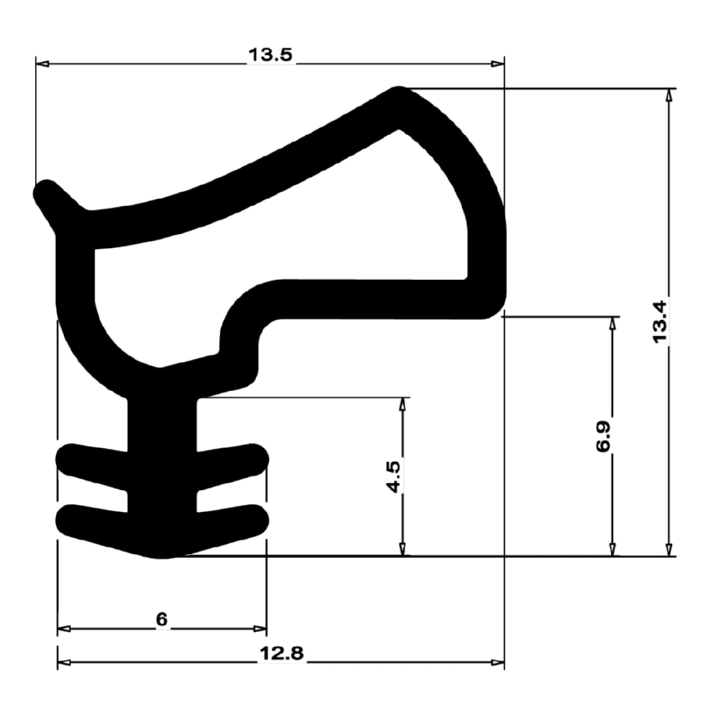 Stahlzargendichtung für Stahltüren | 13 mm Breite | Farbe: grau