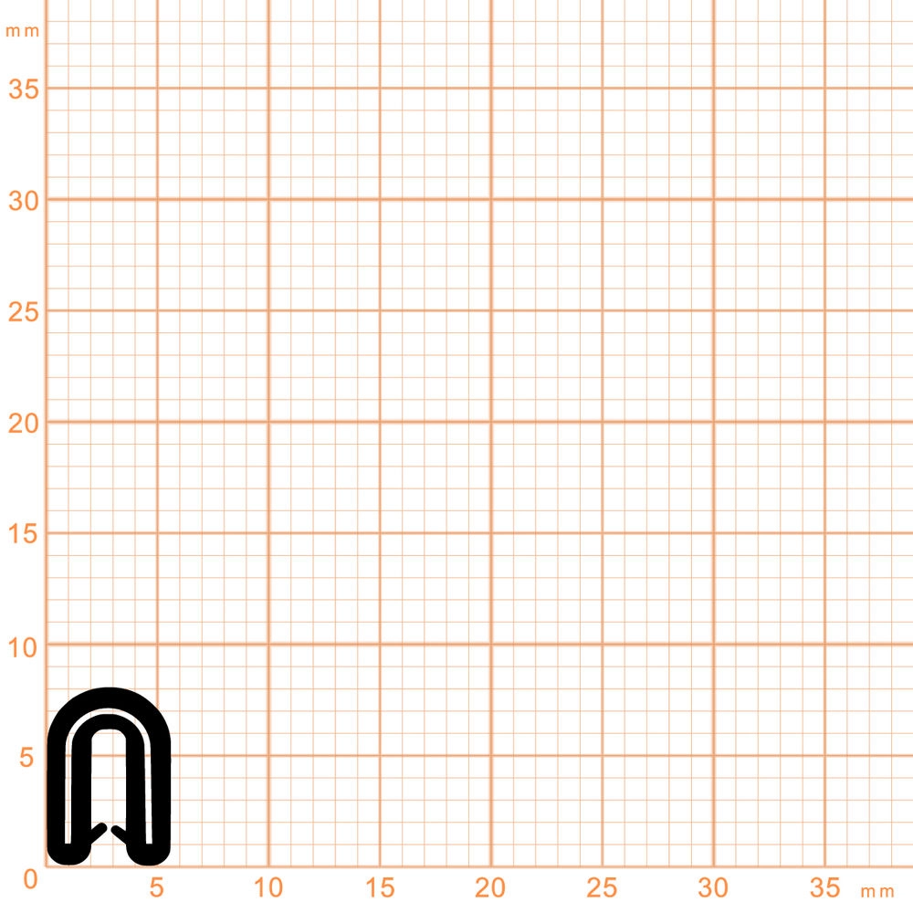 Kantenschutz - Kantenschutzprofil | Klemmbereich: 0,8 – 1,5 mm | Farbe: schwarz